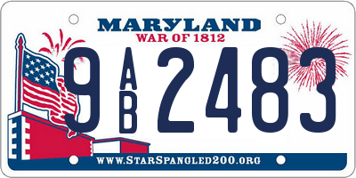 MD license plate 9AB2483