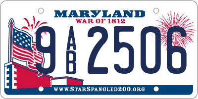 MD license plate 9AB2506