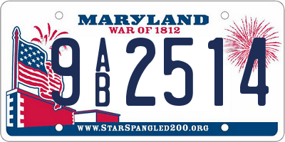 MD license plate 9AB2514