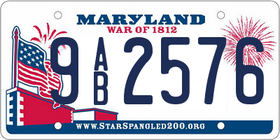MD license plate 9AB2576