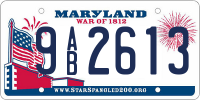 MD license plate 9AB2613