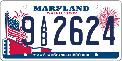 MD license plate 9AB2624
