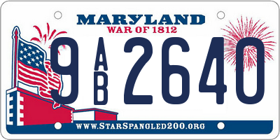 MD license plate 9AB2640
