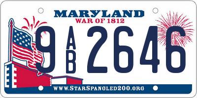 MD license plate 9AB2646