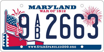 MD license plate 9AB2663