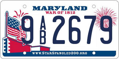 MD license plate 9AB2679