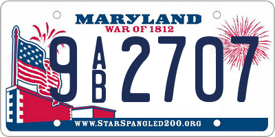 MD license plate 9AB2707