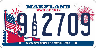 MD license plate 9AB2709
