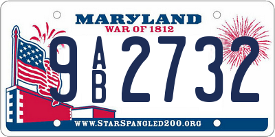 MD license plate 9AB2732