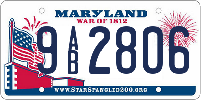 MD license plate 9AB2806