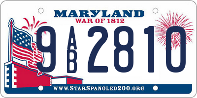 MD license plate 9AB2810
