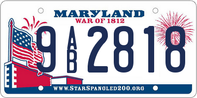 MD license plate 9AB2818