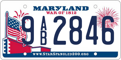 MD license plate 9AB2846