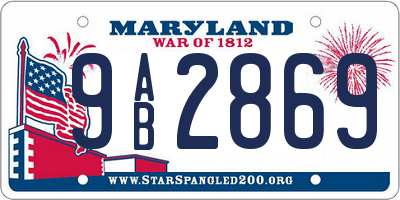 MD license plate 9AB2869