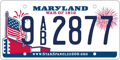 MD license plate 9AB2877