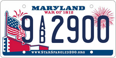 MD license plate 9AB2900