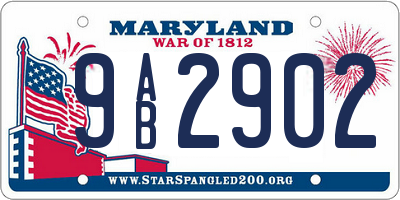MD license plate 9AB2902