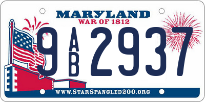 MD license plate 9AB2937