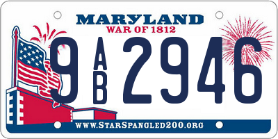 MD license plate 9AB2946