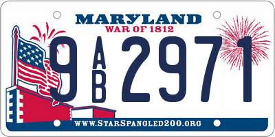 MD license plate 9AB2971