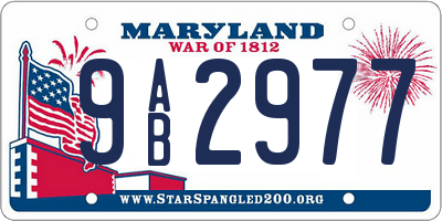 MD license plate 9AB2977