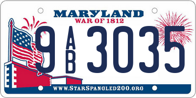 MD license plate 9AB3035
