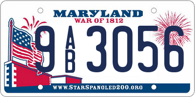 MD license plate 9AB3056