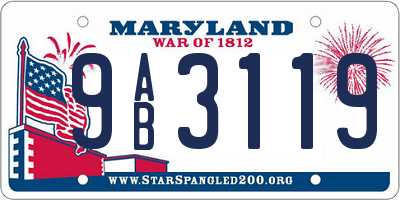 MD license plate 9AB3119