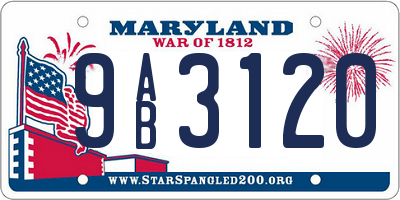 MD license plate 9AB3120