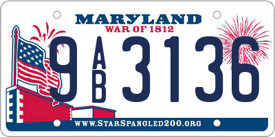 MD license plate 9AB3136