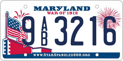 MD license plate 9AB3216