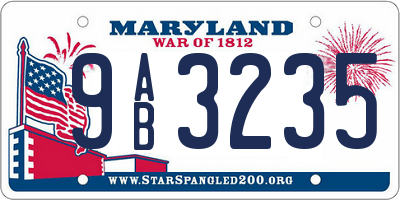 MD license plate 9AB3235