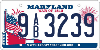 MD license plate 9AB3239