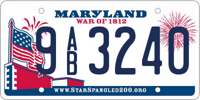 MD license plate 9AB3240