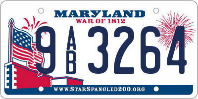 MD license plate 9AB3264