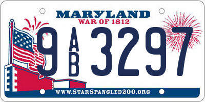 MD license plate 9AB3297