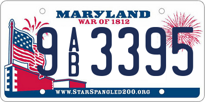 MD license plate 9AB3395