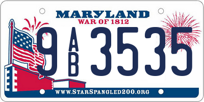 MD license plate 9AB3535