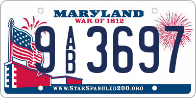 MD license plate 9AB3697