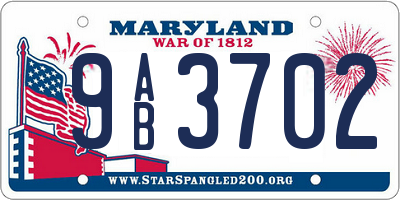 MD license plate 9AB3702