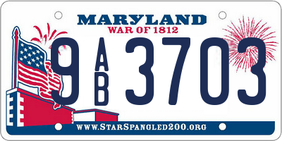 MD license plate 9AB3703