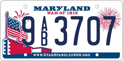 MD license plate 9AB3707