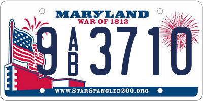MD license plate 9AB3710