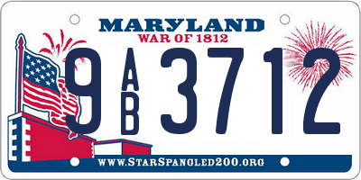 MD license plate 9AB3712