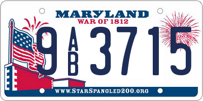MD license plate 9AB3715