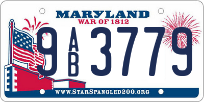 MD license plate 9AB3779