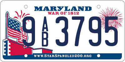 MD license plate 9AB3795