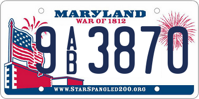 MD license plate 9AB3870