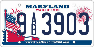 MD license plate 9AB3903