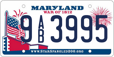 MD license plate 9AB3995